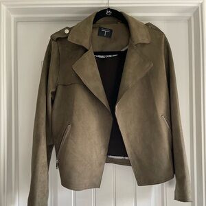 Tahari Olive Leather Jacket for Women